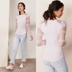 Free People Ruffle Lace Top